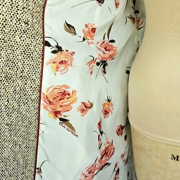 Via Spiga Wool Blend Tweed Coat Rex Rabbit Fur Trim Size 10 - Picture 13 of 16